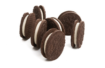 double cookies with milk cream isolated