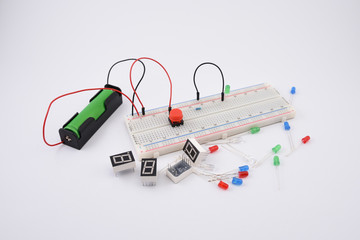 breadboard electrical for learn for beginners  and electric parts