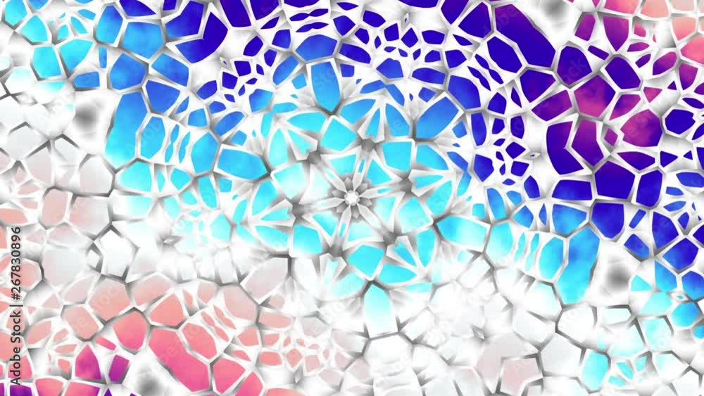 Poster Moving random wavy texture. Psychedelic animated background. Looping footage.