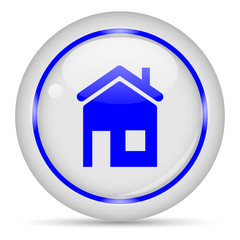 Home icon. White glossy round vector icon in eps 10. Editable modern design internet button on white background.