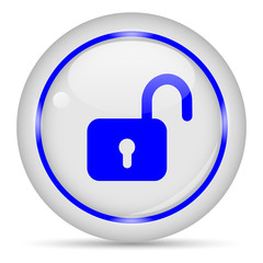 lock icon. White glossy round vector icon in eps 10. Editable modern design internet button on white background.