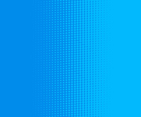 Retro comic blue background halftone dots. Vector illustration in pop art style