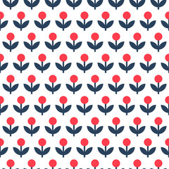 Seamless pattern with flowers. Minimalistic vector background © Maksim M