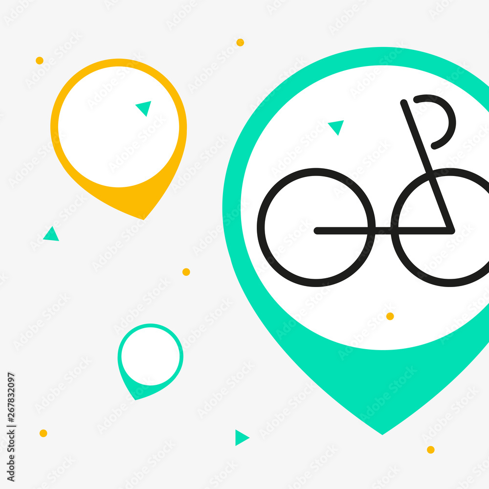 Poster location with bike. abstract color image with location