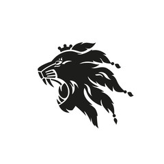 Lion tattoo icon. Isolated drawing for use as an icon, logo, identity, in web and application design, for printing on various media and more
