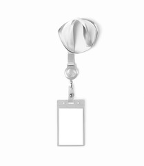 vertical id card holder isolated on white