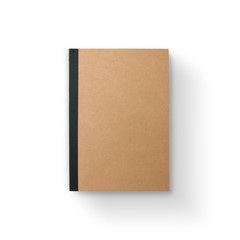 kraft notebook isolated on white background