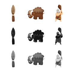 Vector illustration of evolution  and prehistory symbol. Collection of evolution  and development  stock symbol for web.