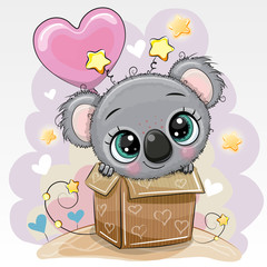 Birthday card Cute Koala and balloon © reginast777