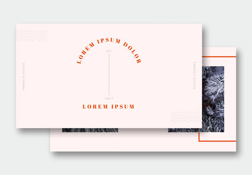 Presentation Layout with Orange and Blue Accents