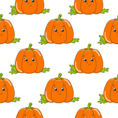 Colored seamless pattern with cute cartoon character. Simple flat vector illustration isolated on white background. Design wallpaper, fabric, wrapping paper, covers, websites.