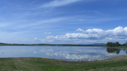 landscape with lake and clouds