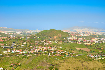 Fototapeta na wymiar Aerial view of northern Gran Canaria with capital Las Palmas
