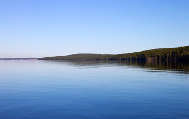 Picturesque landscape of Lake Onega in the city of Petrozavodsk
