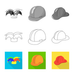 Isolated object of clothing and cap logo. Set of clothing and beret stock symbol for web.