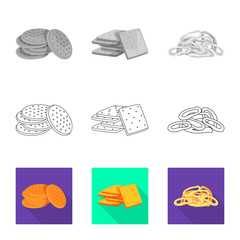 Isolated object of Oktoberfest and bar logo. Set of Oktoberfest and cooking vector icon for stock.