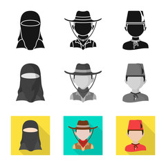 Vector design of imitator and resident icon. Collection of imitator and culture stock vector illustration.