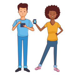 Millennial couple cartoon