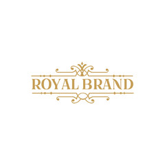 Naklejka na ściany i meble Luxury Logo template flourishes calligraphic elegant ornament lines. identity for Restaurant, Royalty, Boutique, Cafe, Hotel, Heraldic, Jewelry, Fashion and other vector illustration