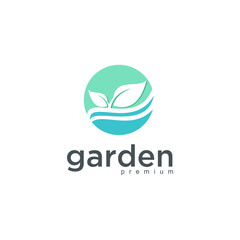 garden logo template vector illustration
