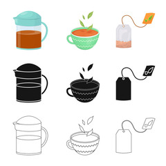 Vector design of healthy and floral  sign. Collection of healthy and gradient vector icon for stock.