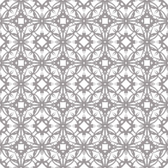 Seamless abstract floral pattern. Geometric flower ornament on a white background. - 267839611