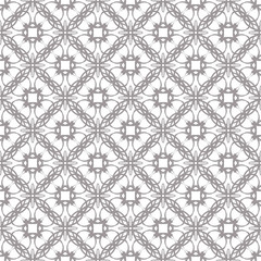 Seamless abstract floral pattern. Geometric flower ornament on a white background. - 267839642