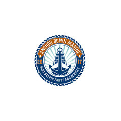 Hipster Vintage Retro Circular Emblem Anchor logo design inspiration