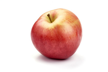Fresh red apple, close-up, isolated on white background