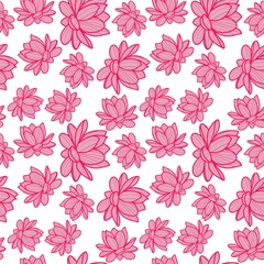Lotus flower seamless vector pattern