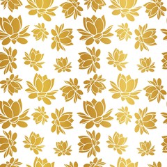 Lotus flower seamless vector pattern