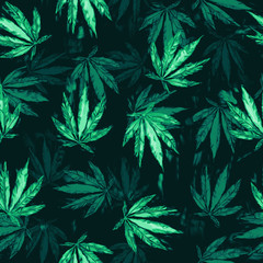 Seamless Marijuana Pattern 