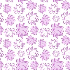 Lotus flower seamless vector pattern