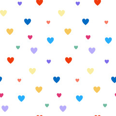 Colorful hearts seamless pattern