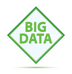 Big Data modern abstract green diamond button