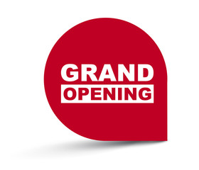 red vector banner grand opening