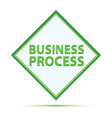 Business Process modern abstract green diamond button