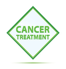Cancer Treatment modern abstract green diamond button