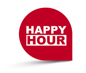 red vector banner happy hour