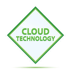 Cloud Technology modern abstract green diamond button