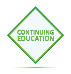 Continuing Education modern abstract green diamond button
