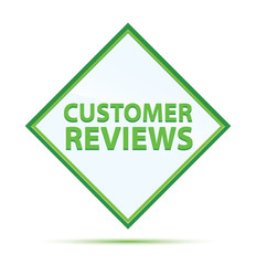 Customer Reviews modern abstract green diamond button