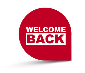 red vector banner welcome back