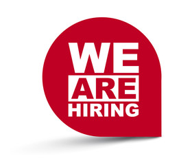 red vector banner we are hiring