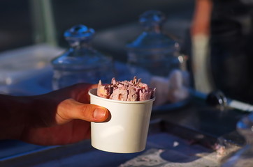 Handmade ice cream roll