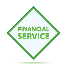 Financial Service modern abstract green diamond button