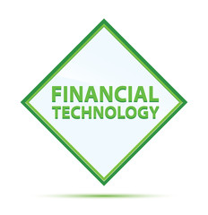 Financial Technology modern abstract green diamond button