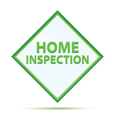 Home Inspection modern abstract green diamond button