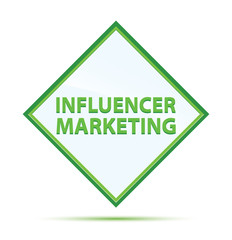 Influencer Marketing modern abstract green diamond button