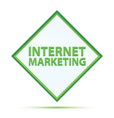 Internet Marketing modern abstract green diamond button